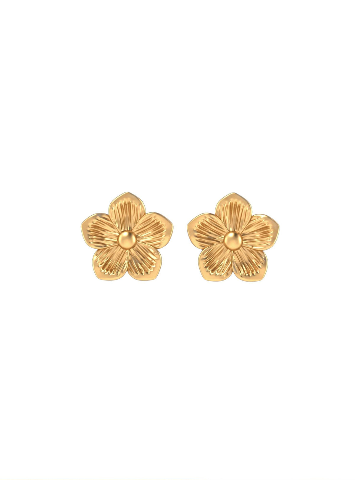 Circular gold-plated sterling silver earrings FLORIS