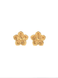 Circular gold-plated sterling silver earrings FLORIS