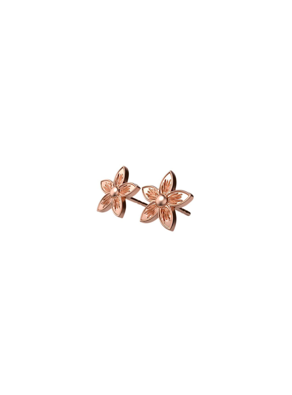 Circular gold-plated sterling silver earrings FLORAL