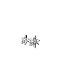 Circular gold-plated sterling silver earrings FLORAL