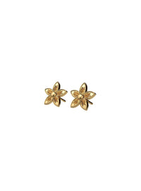 Circular gold-plated sterling silver earrings FLORAL