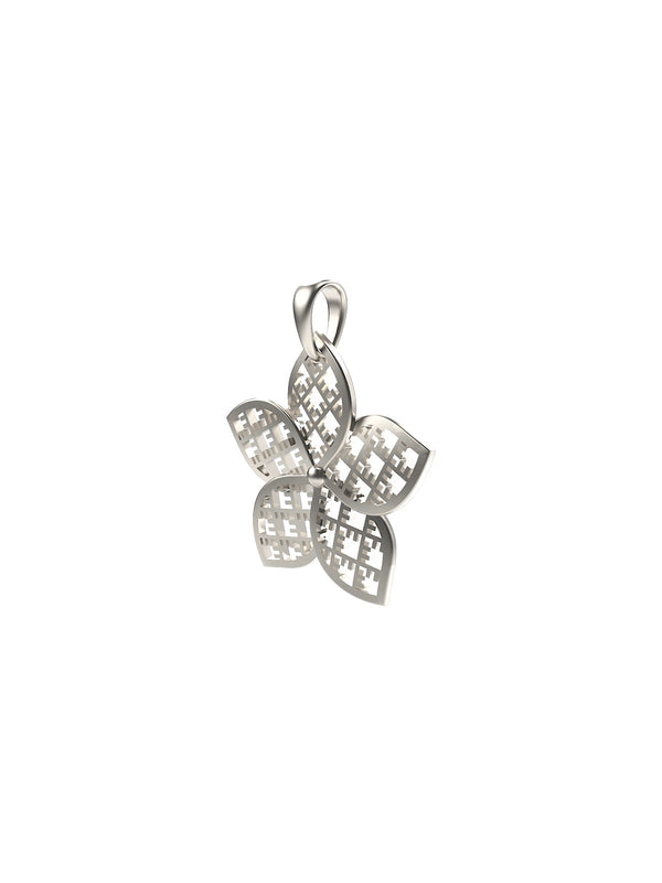 Circular gold-plated sterling silver pendant FLORET ⏐ *Personalise