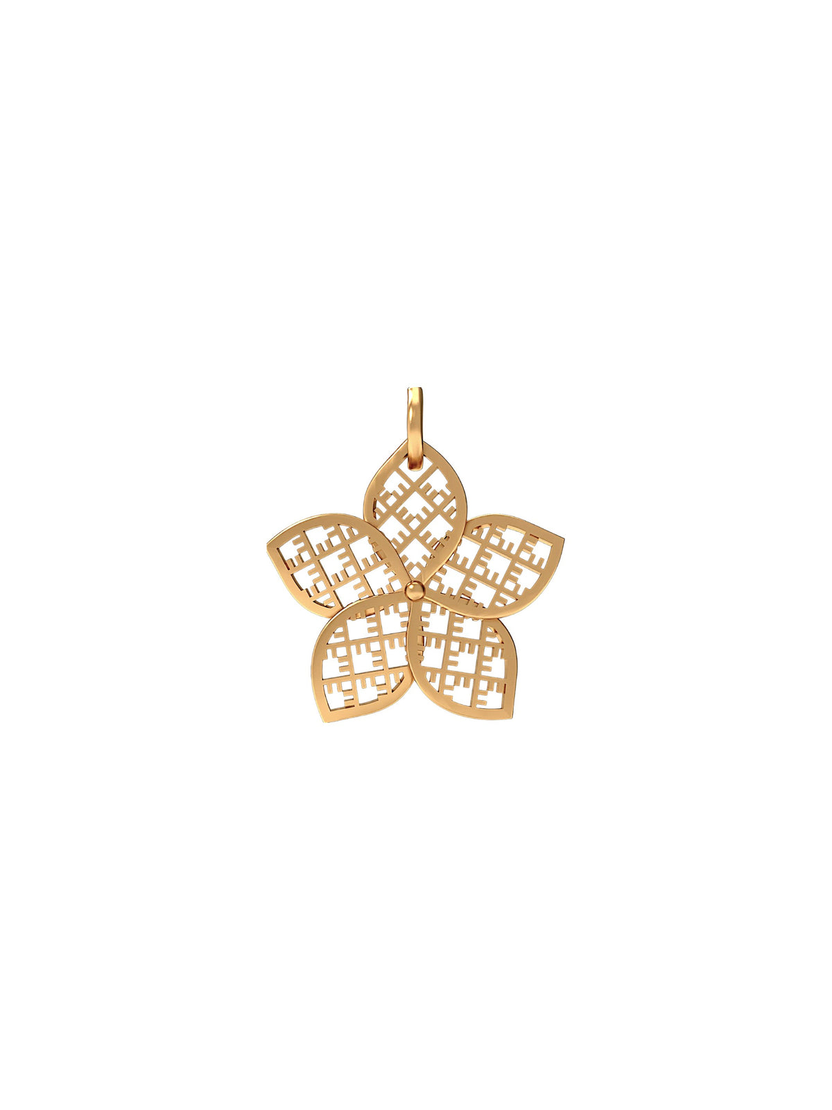 Circular gold-plated sterling silver pendant FLORET ⏐ *Personalise