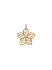 Circular gold-plated sterling silver pendant FLORET ⏐ *Personalise