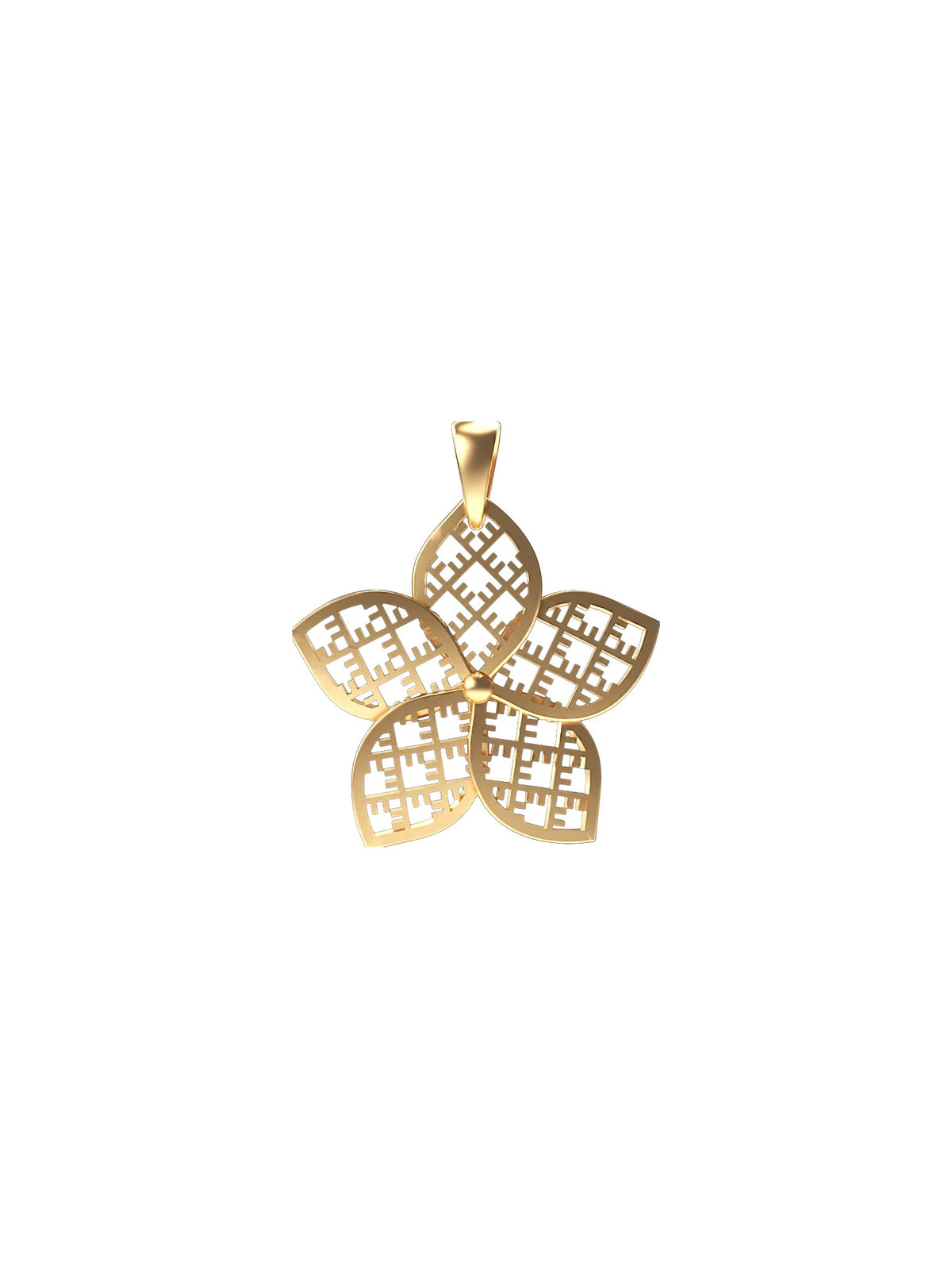 Circular gold-plated sterling silver pendant FLORET ⏐ *Personalise