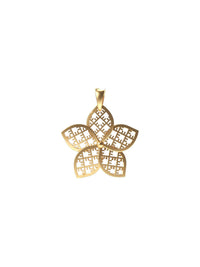 Circular gold-plated sterling silver pendant FLORET ⏐ *Personalise
