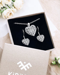 Circular sterling silver jewellery set GOOD HEARTS ⏐ *Personalise