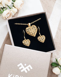 Circular sterling silver jewellery set GOOD HEARTS ⏐ *Personalise