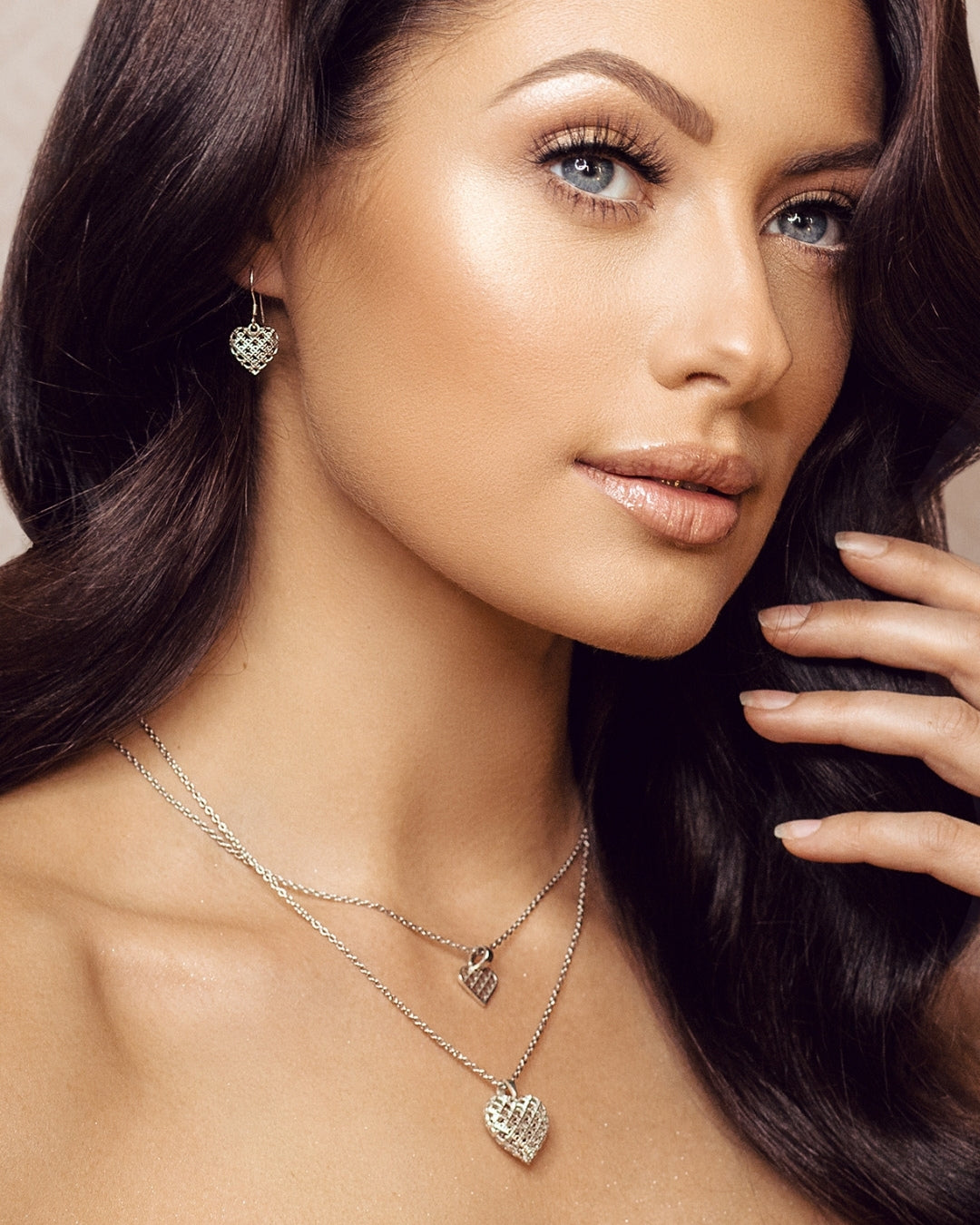 Circular sterling silver jewellery set GOOD HEARTS ⏐ *Personalise