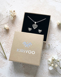 Circular sterling silver jewellery set HEARTS ⏐ *Personalise