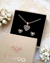 Circular sterling silver jewellery set HEARTS ⏐ *Personalise