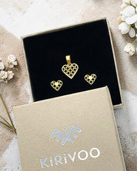 Circular sterling silver jewellery set HEARTS ⏐ *Personalise