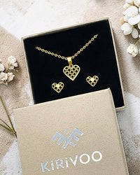 Circular sterling silver jewellery set HEARTS ⏐ *Personalise