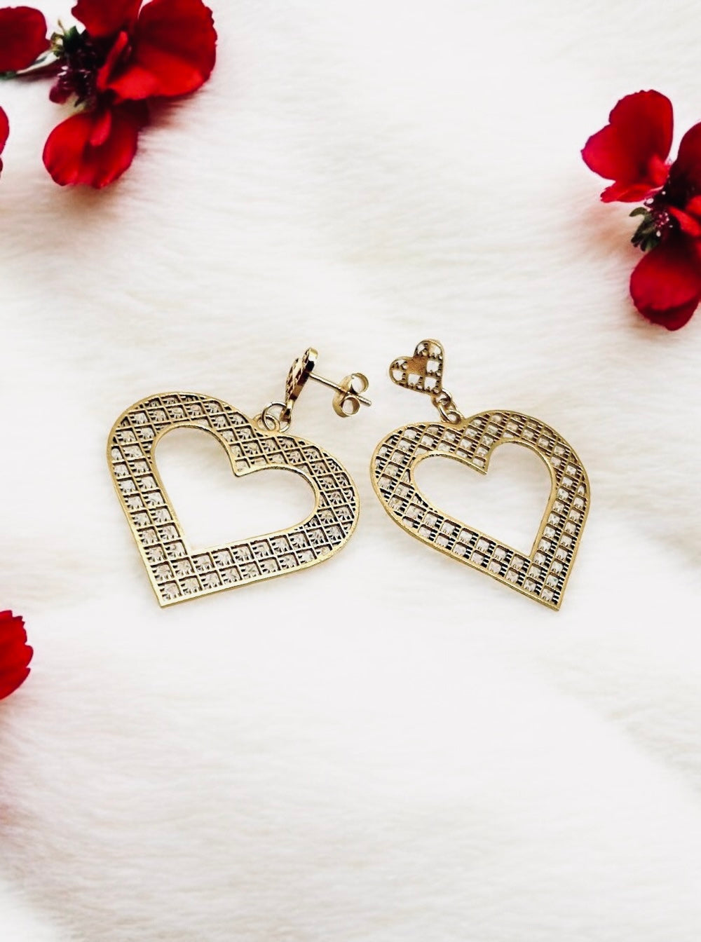 Recycled gold-plated sterling silver earrings BIG HEART