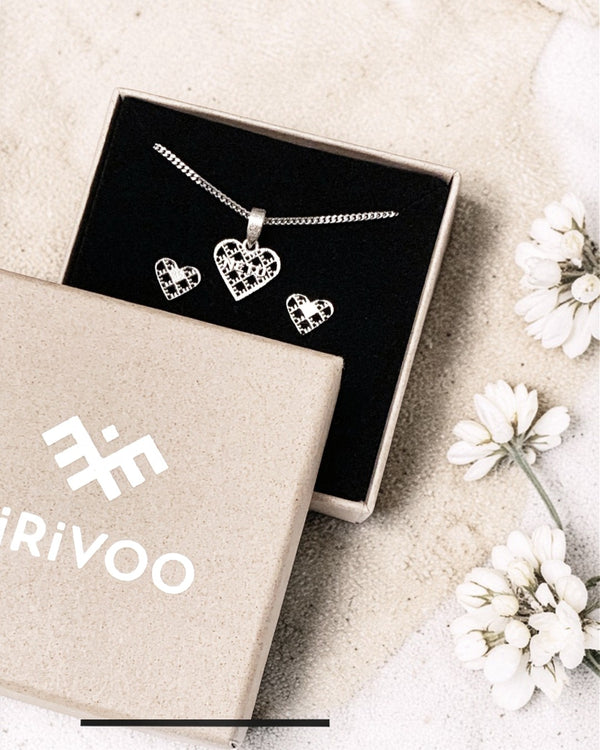 Circular sterling silver jewellery set HEARTS ⏐ *Personalise