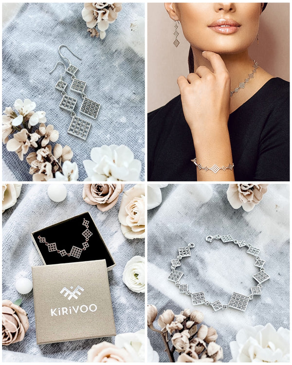 Circular sterling silver jewellery 3-piece set LUX ⏐ *Personalise