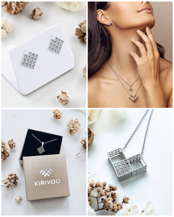 Circular sterling silver jewellery 3-piece set NORDIC ⏐ *Personalise