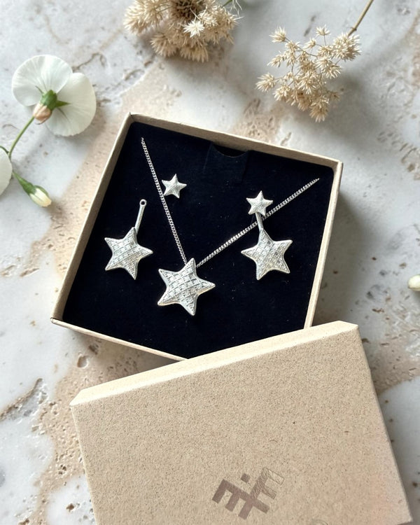 Circular sterling silver 3-piece jewellery set Sea Wonders