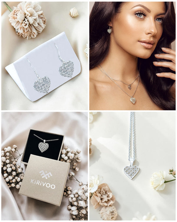 Circular sterling silver jewellery 3-piece set LOVE ⏐ *Personalise