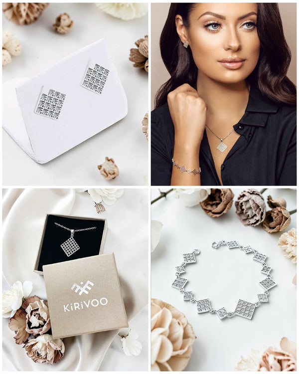 Circular sterling silver jewellery 3-piece set NORD ⏐ *Personalise