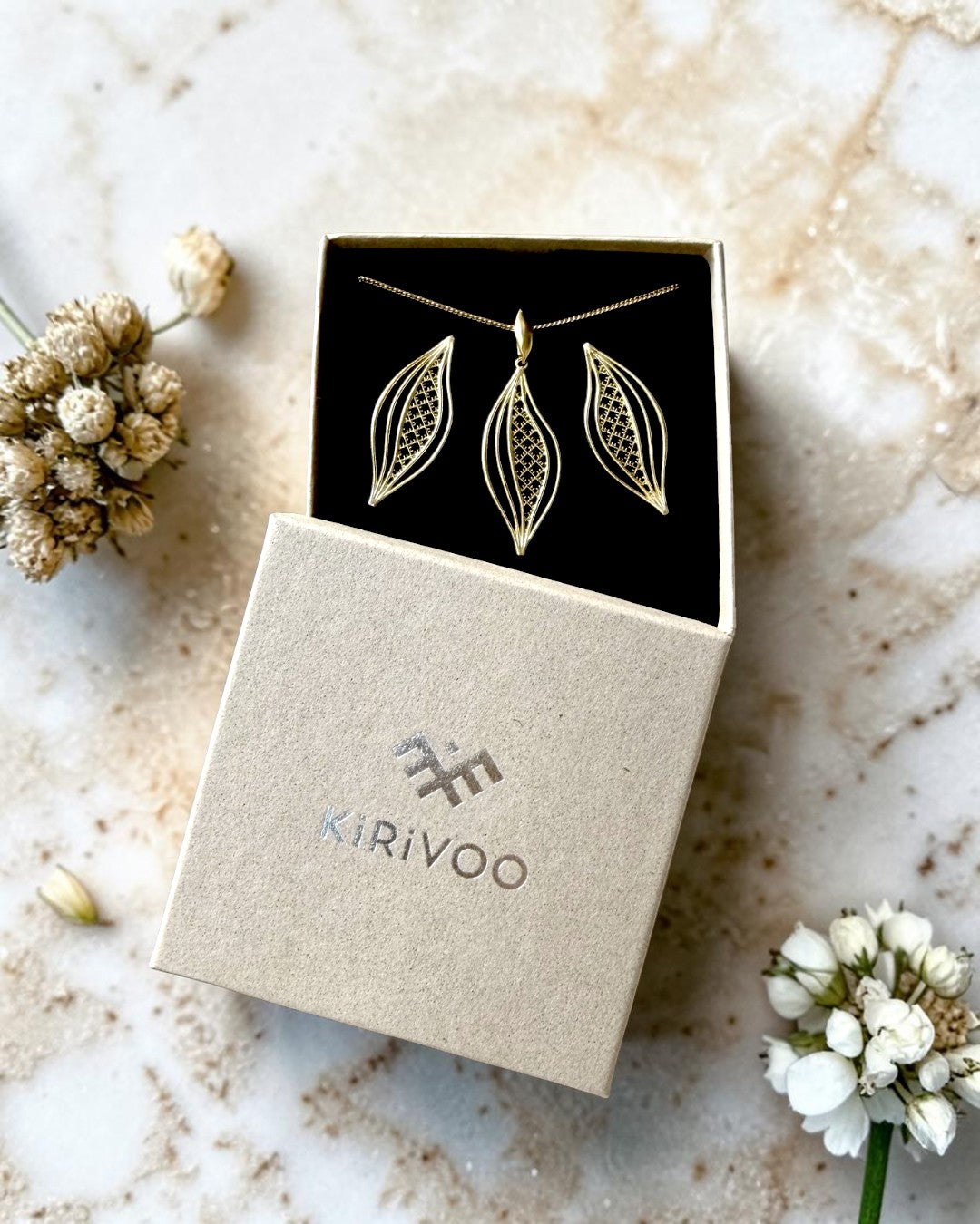 Circular sterling silver jewellery set WAVY
