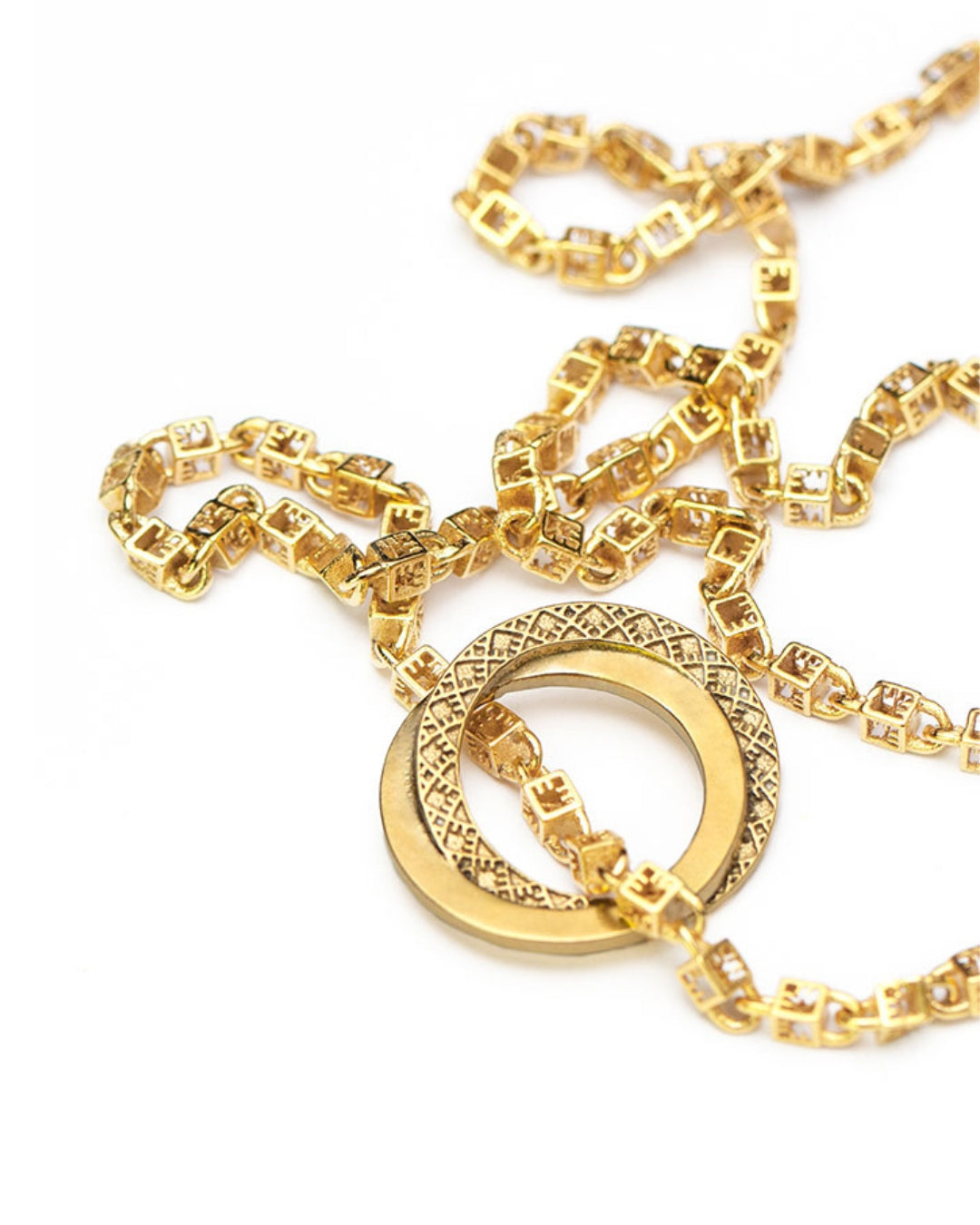 Circular sterling silver necklace set RINGS