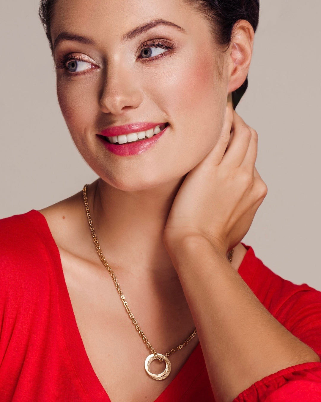 Circular sterling silver necklace set RINGS