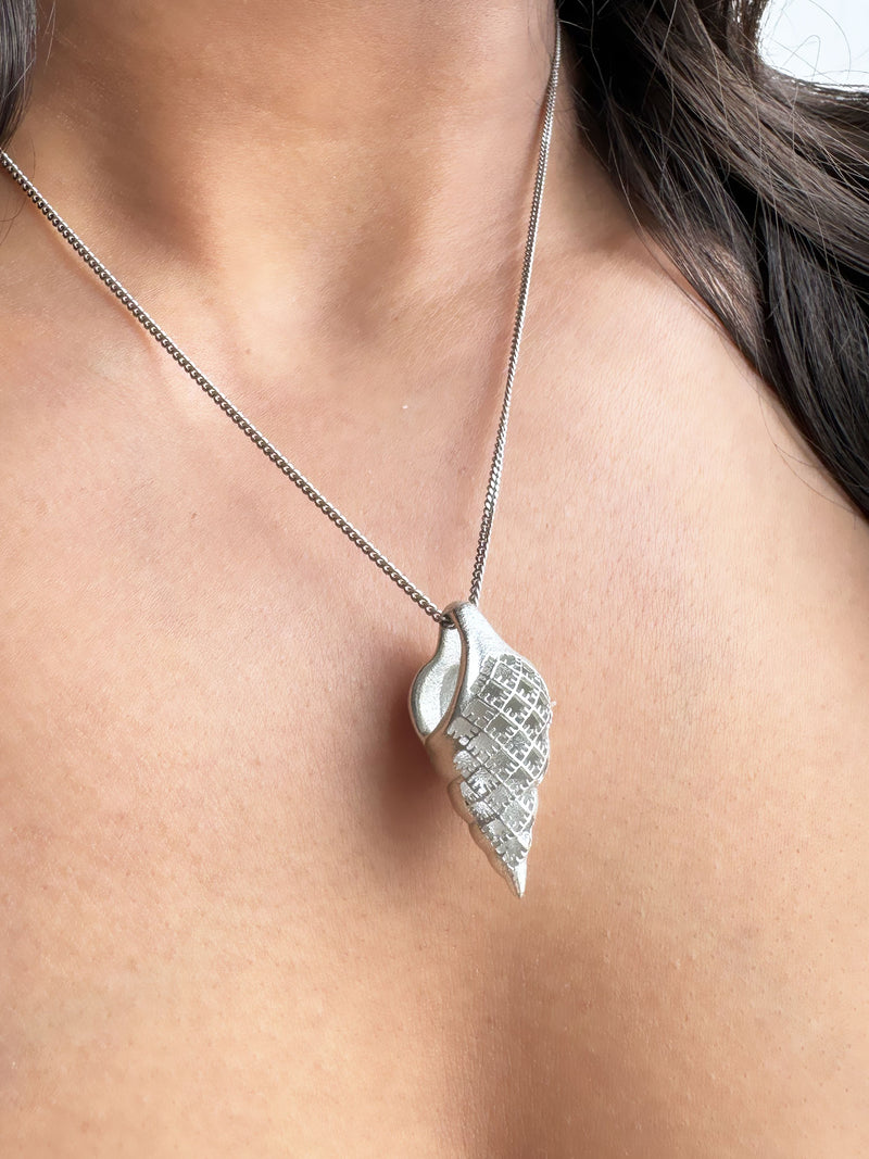 Eco silver & gold plated 3D shell pendant SPIRA *P