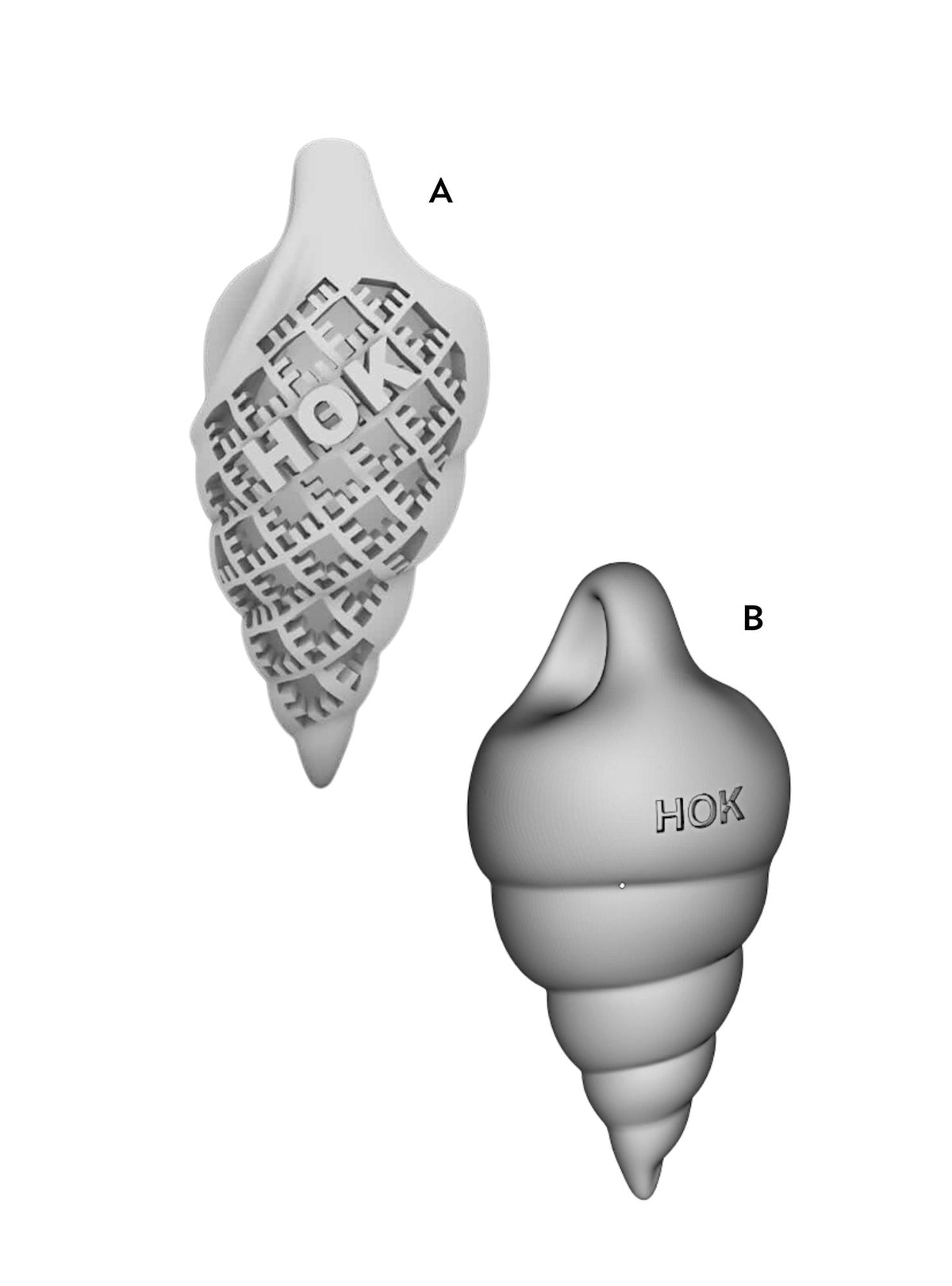 Recycled gold-plated sterling silver 3D shell pendant SPIRA ⏐ *Personalise