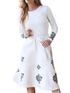 White organic cotton embroidered dress SuSi