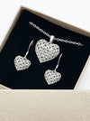 Eco silver earrings & pendant GOOD HEART SET *P