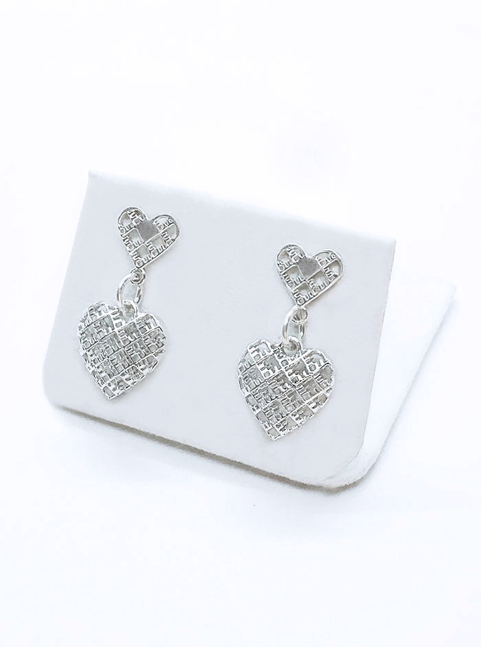 Eco silver earrings 2HEARTS