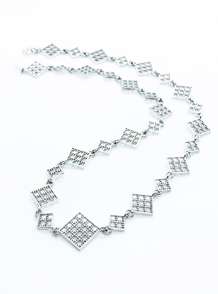 Recycled silver & gold plated necklace NET *P