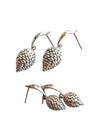 Recycled silver & gold plated earrings PINE CONE (S)