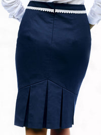 Blue Organic Cotton Pencil Skirt MAIS