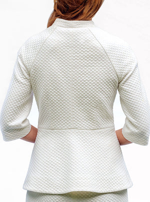 White Organic Cotton Embroidered Jacket TRITIKALE