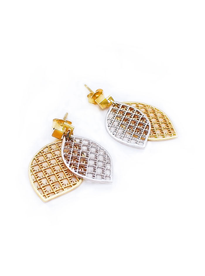 Eco gold plated earrings LEAVES *P