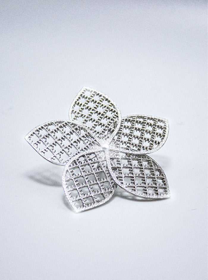 Eco silver brooch FLOWER *P – KiRiVOO