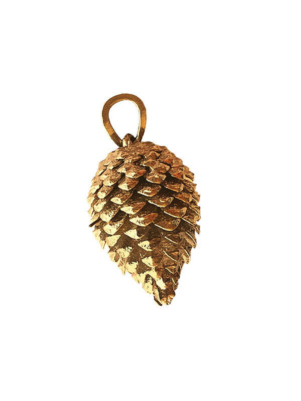 Recycled silver & gold plated pendant PINE CONE