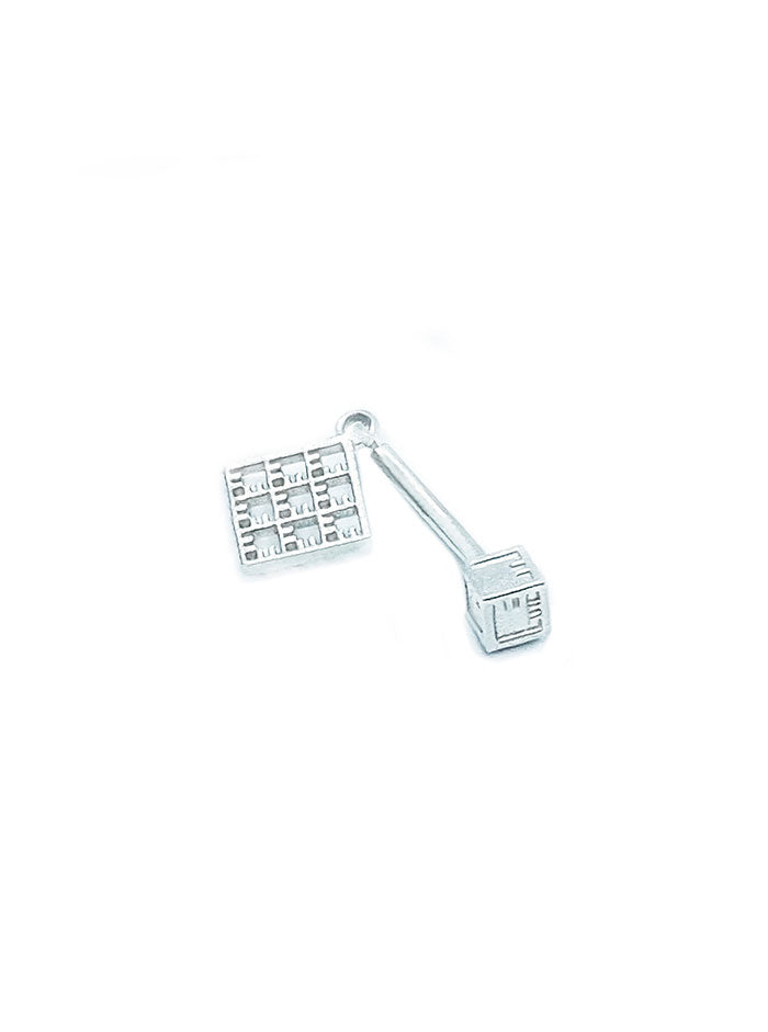 Eco silver belly button SQUARE