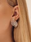 Eco silver earrings DIAMOND LEAF *P