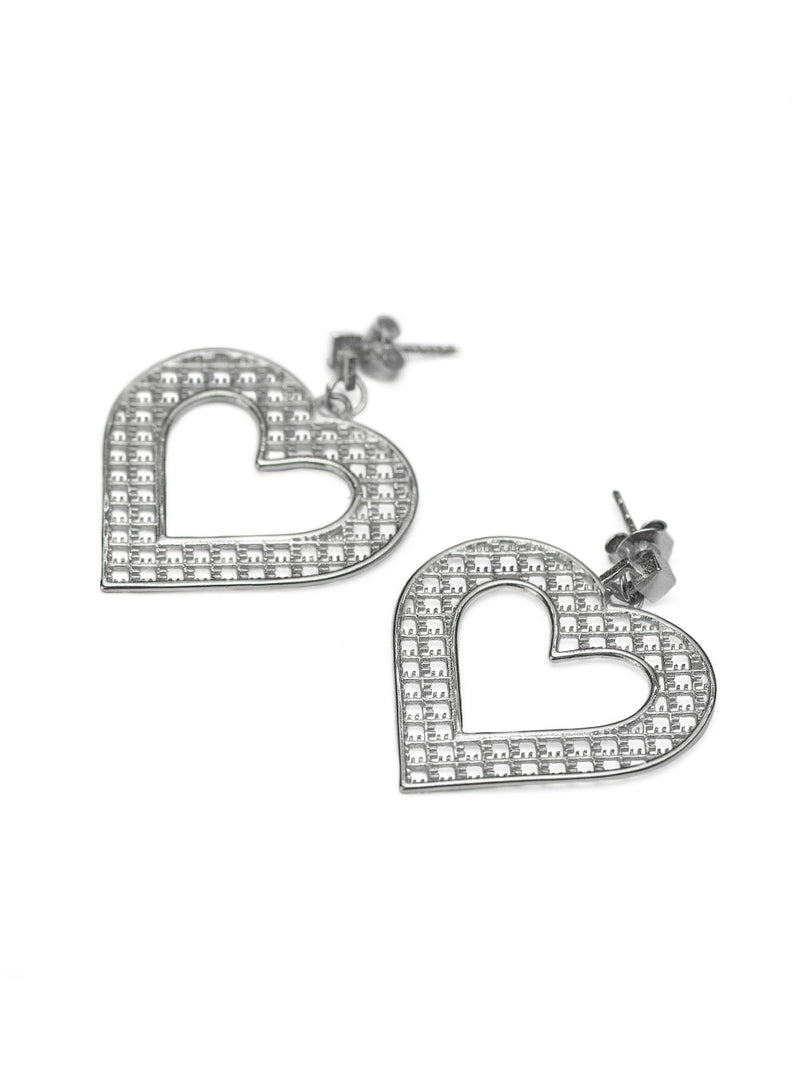 Eco silver earrings BIG HEART