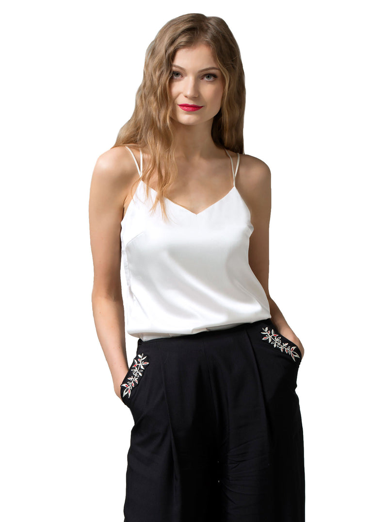 White Organic Silk Cami Top PIRET