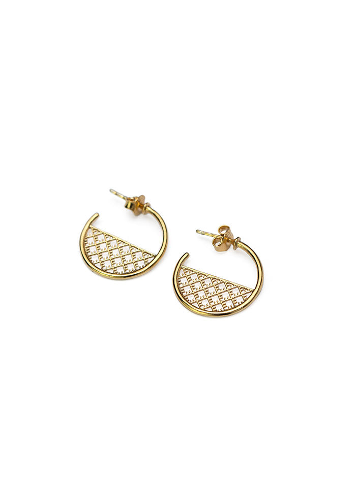 Eco gold plated silver hoop earrings CIRCOOP *P