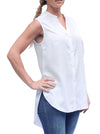 White Bamboo Sleeveless Blouse KAER