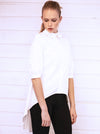 White Organic Cotton Pleated Shirt ANNE