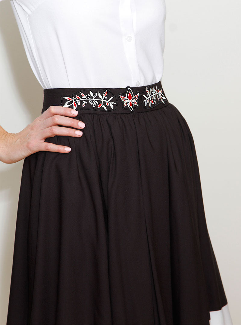 Multi-Color Bamboo Embroidered Skirt SIMONA