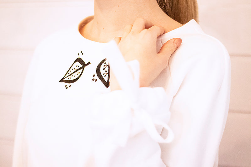 White Organic Cotton Tie-Hem Sweatshirt BLOOM