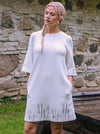 White organic cotton embroidered dress RIIS