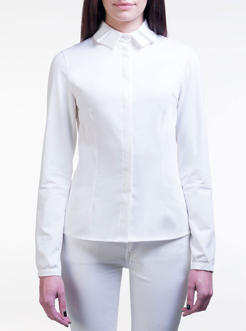 White Organic Cotton Fitted Shirt LAURA